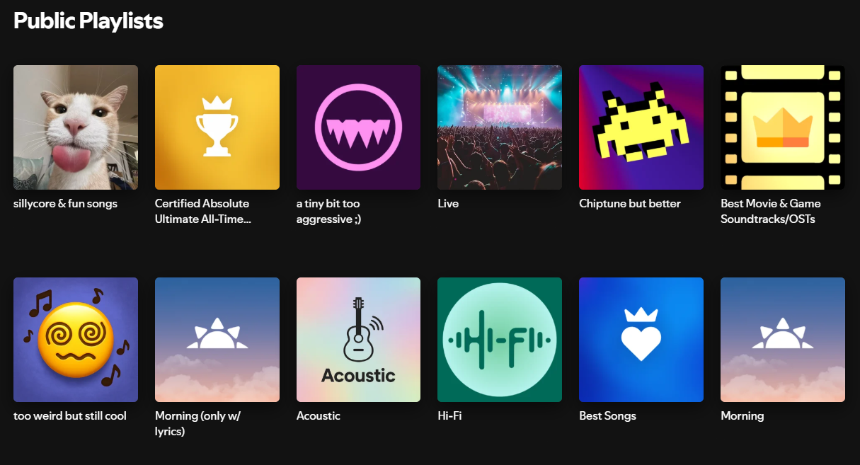 My Spotify public playlists